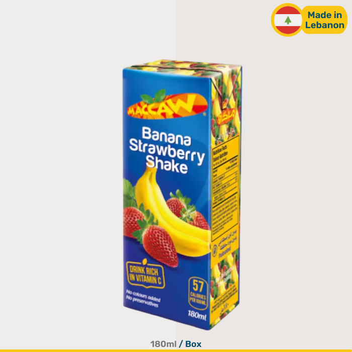 Maccaw Banana Strawberry Shake | 180ml Box | 200g Box