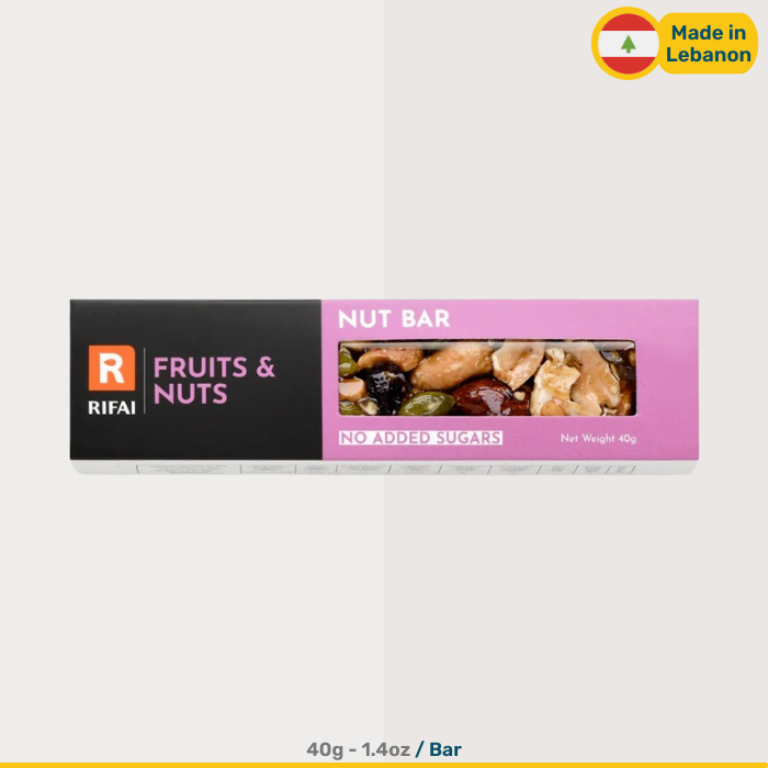 Lebanese Al Rifai Fruits and Nuts Bar | 40g Bars