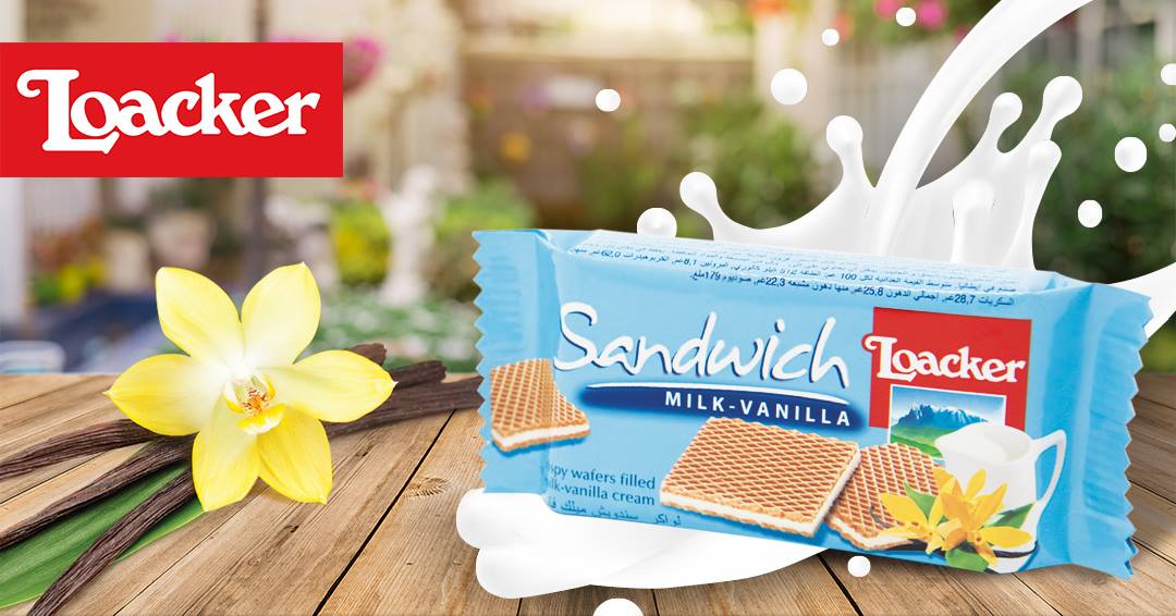 Loacker Sandwich Milk Vanilla Wafer | Box of 25 Packs | 625g Box