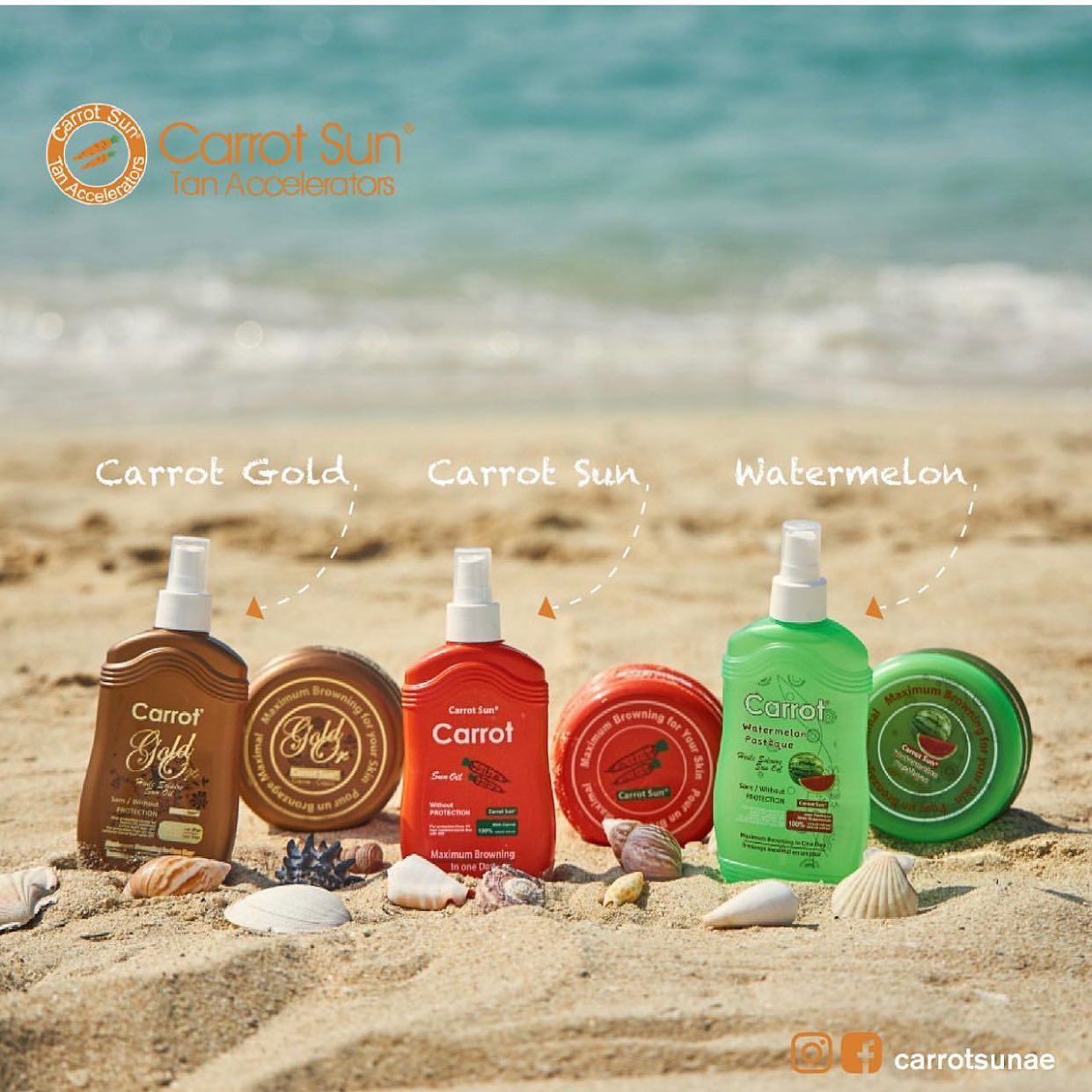 Carrot Sun Watermelon Tanning Oil | 200ml Spraybottle | 200g