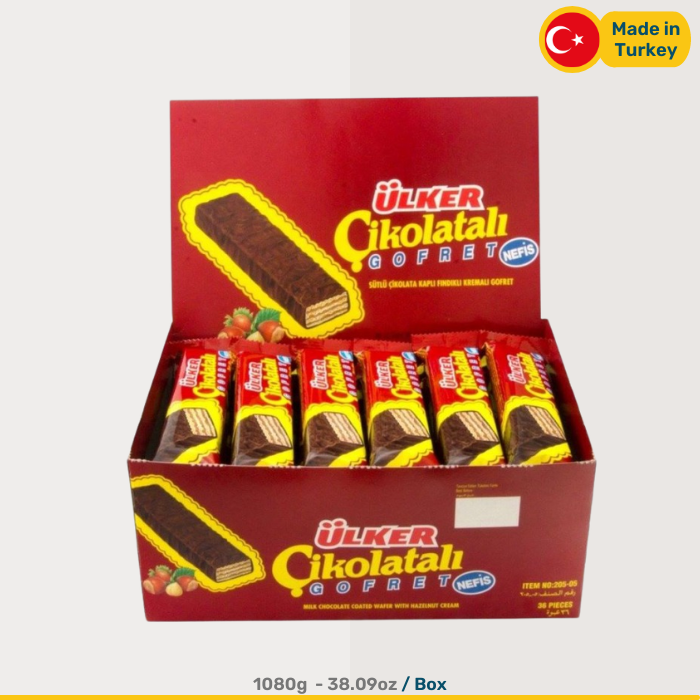 Ülker Cikolatali Gofret | Box of 36 Bars | 1080g Box
