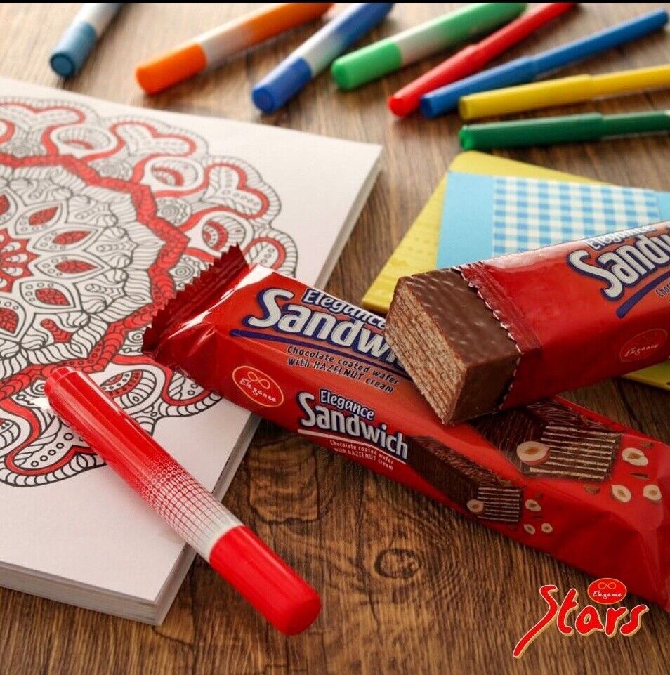 Elegance Chocolate Hazelnut Sandwich Wafer | 50g Bars