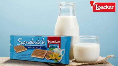 Loacker Sandwich Milk Vanilla Wafer | Box of 25 Packs | 625g Box