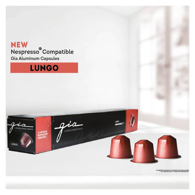Gia Espresso Coffee Capsules | Lungo | 10 Capsules | 60g Boxes