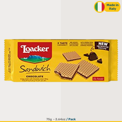 Loacker Sandwich Chocolate Wafer | 75g Packs