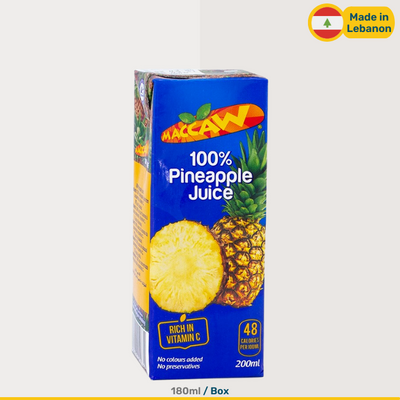 Maccaw Pineapple Juice | 180ml Box | 180g Box