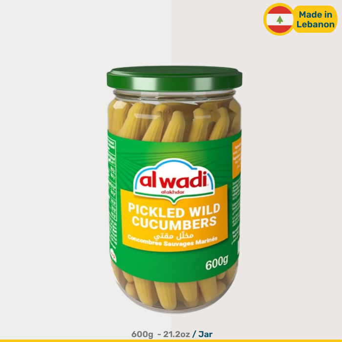 Al Wadi Al Akhdar Pickled Mokti(Wild Cucumbers) | 630g Jars