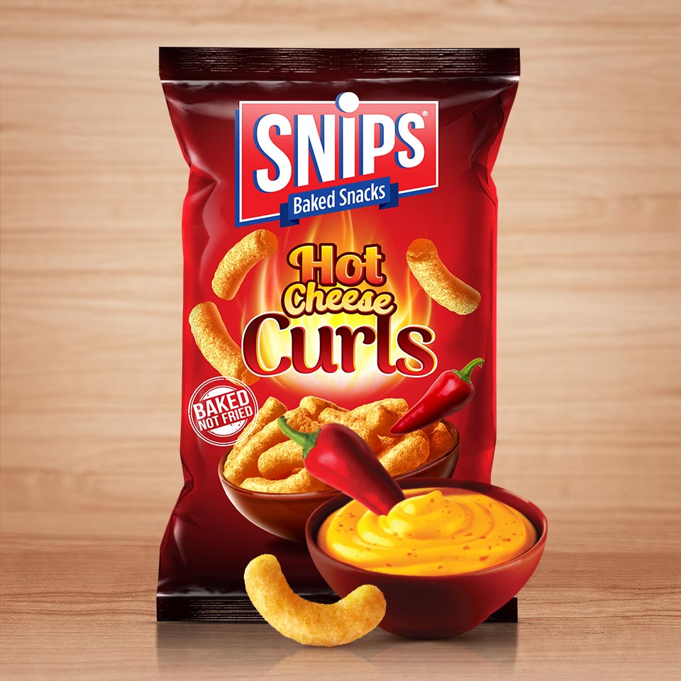 Delicious Snips Hot Cheese Curls Healthy Baked Snacks Jibly World